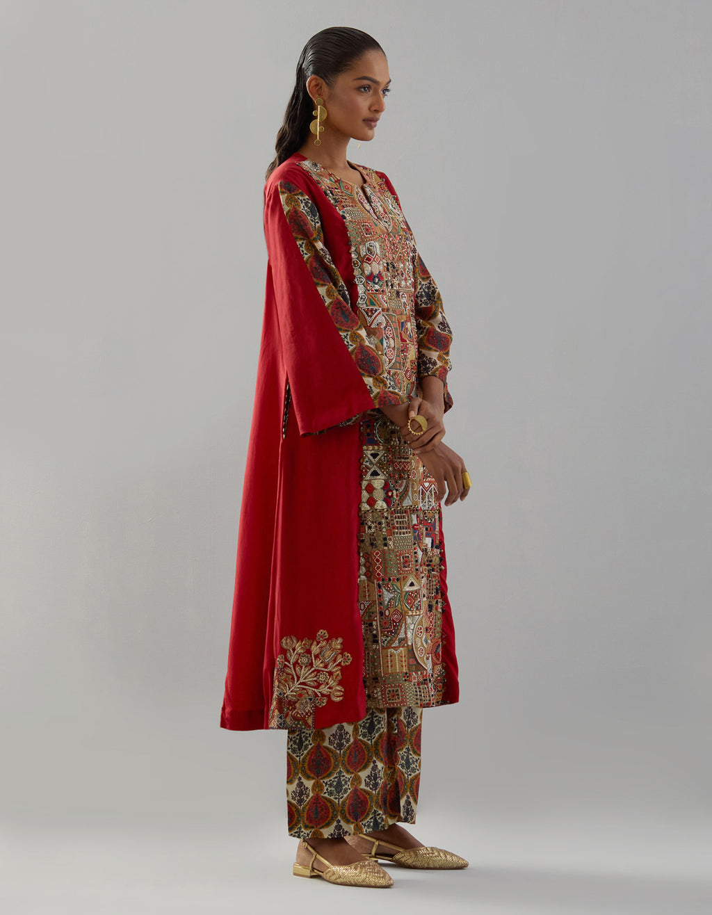 Maroon Mirage Kurta with Pants