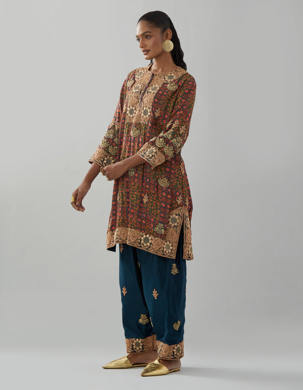 Blue Hassan Marori Kurta Set