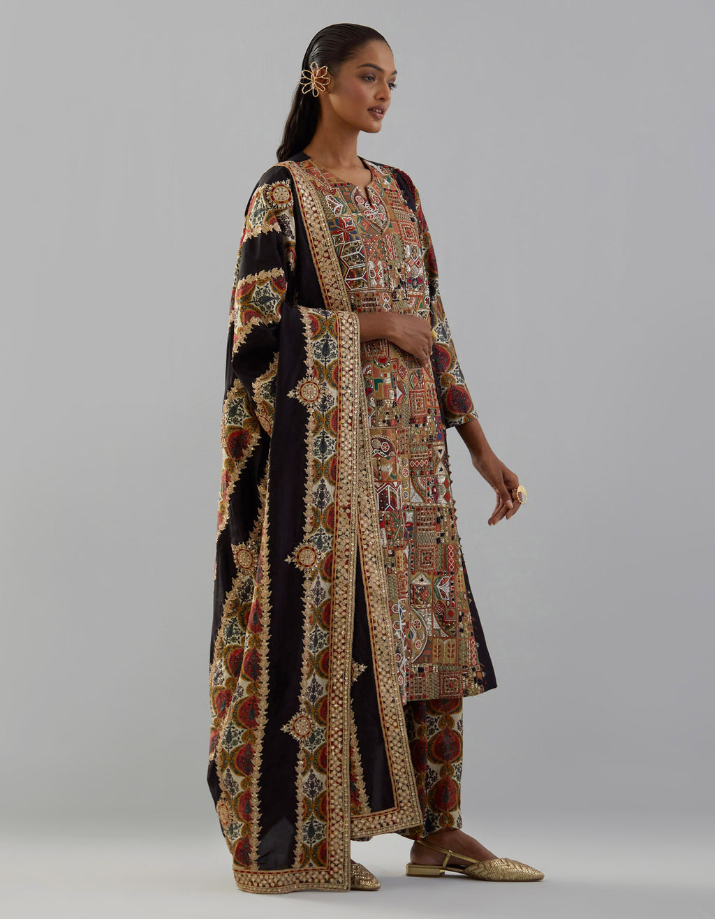 Black Mirage Kurta with Pants