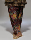 Black Short Kurta With Printed Shimmer Dhoti Pants