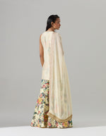 Ivory Sleeveless Tunic with a Printed Sharara Set