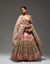 Powder Pink Satranj Boho Lehenga With Blouse And Dupatta