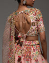 Powder Pink Satranj Boho Lehenga With Blouse And Dupatta