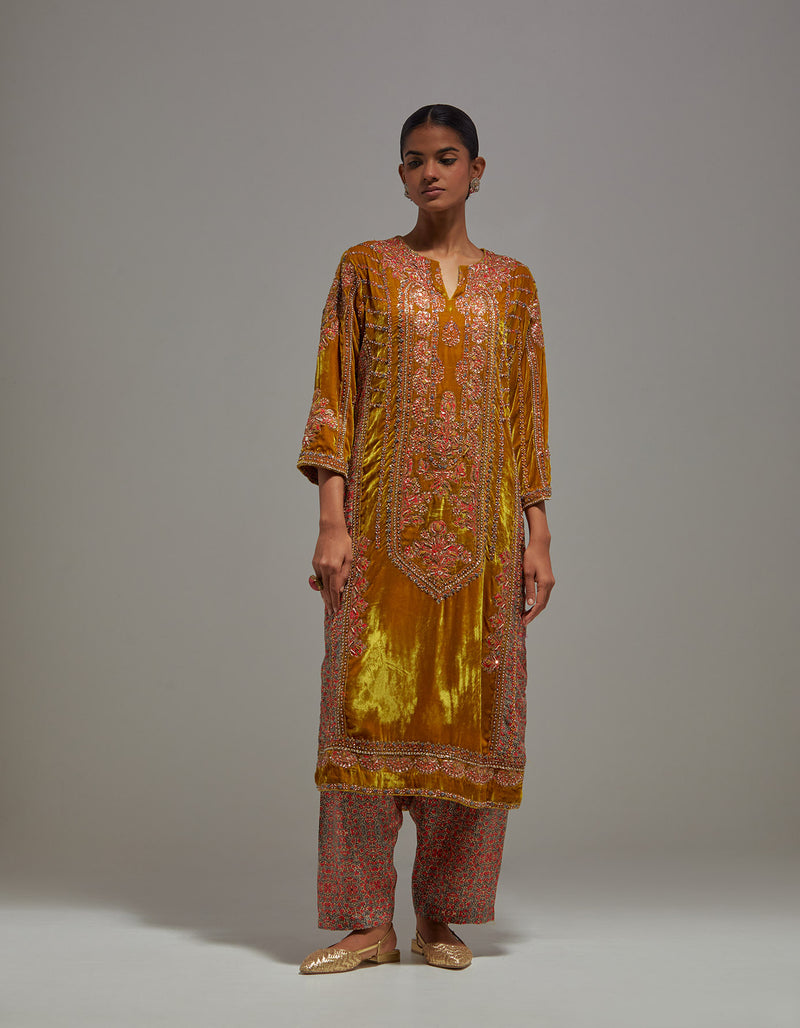 Mustard Amina Kurta Set