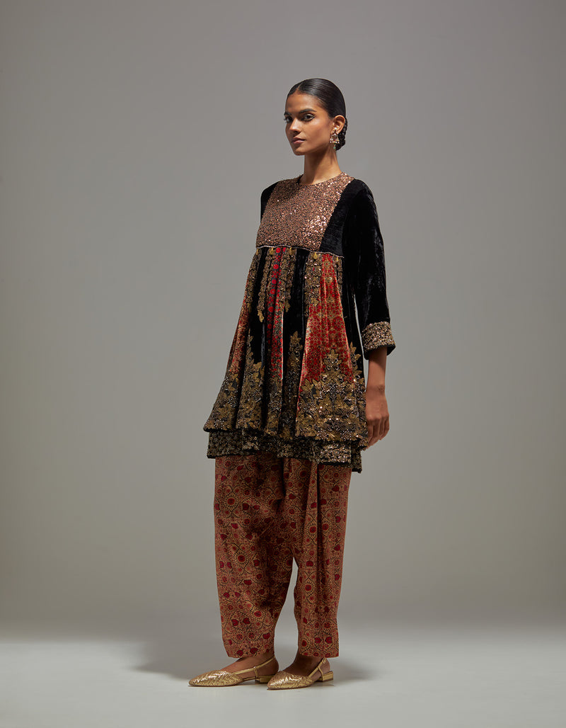 Black Aliya Kali Kurta