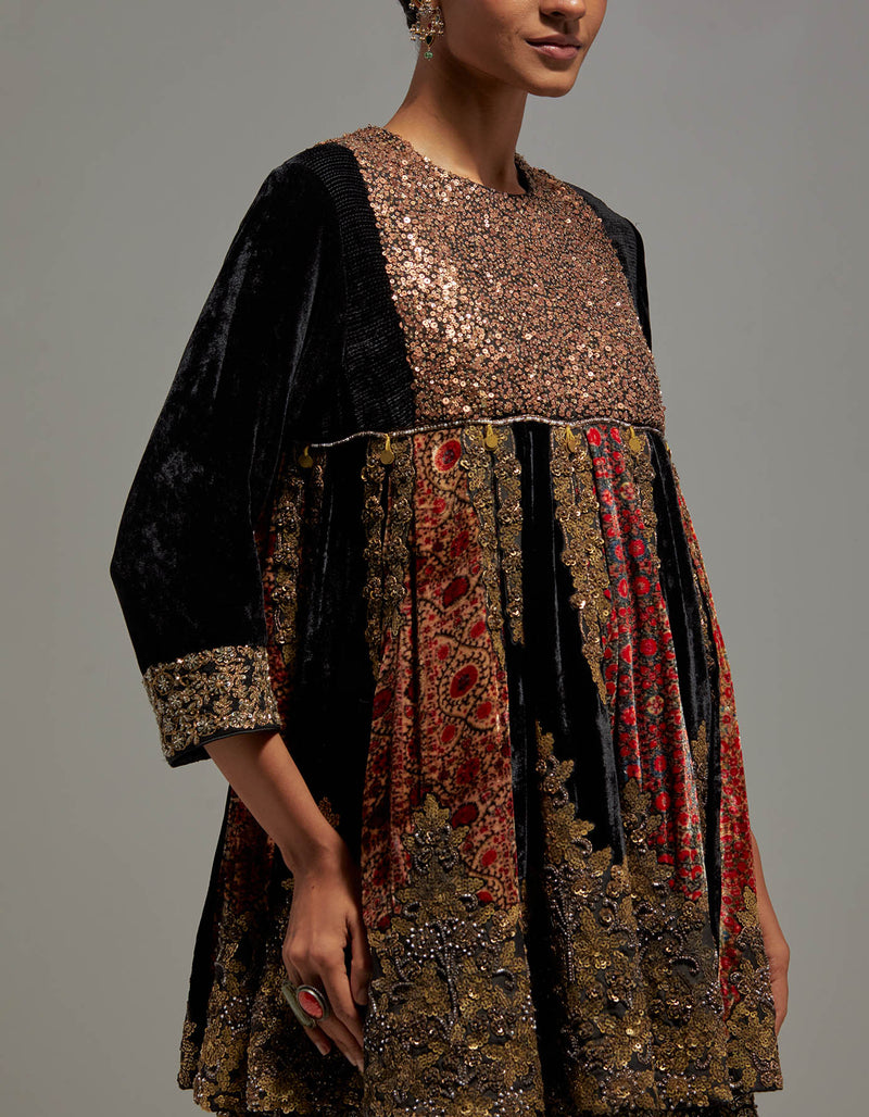 Black Aliya Kali Kurta