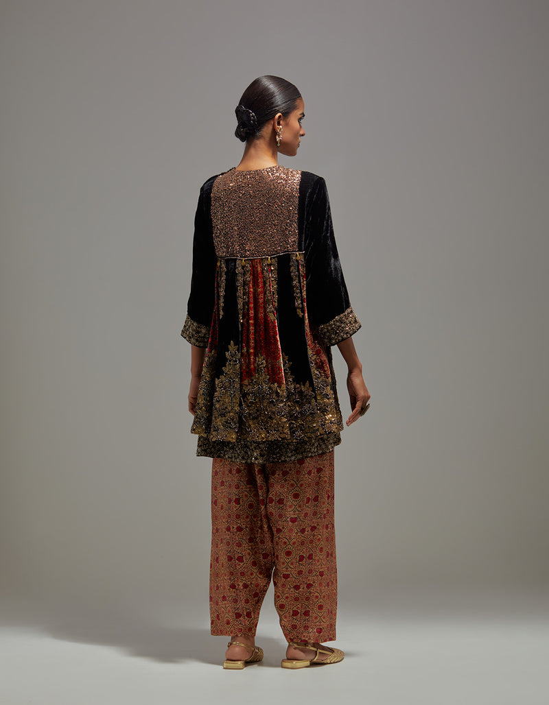 Black Aliya Kali Kurta
