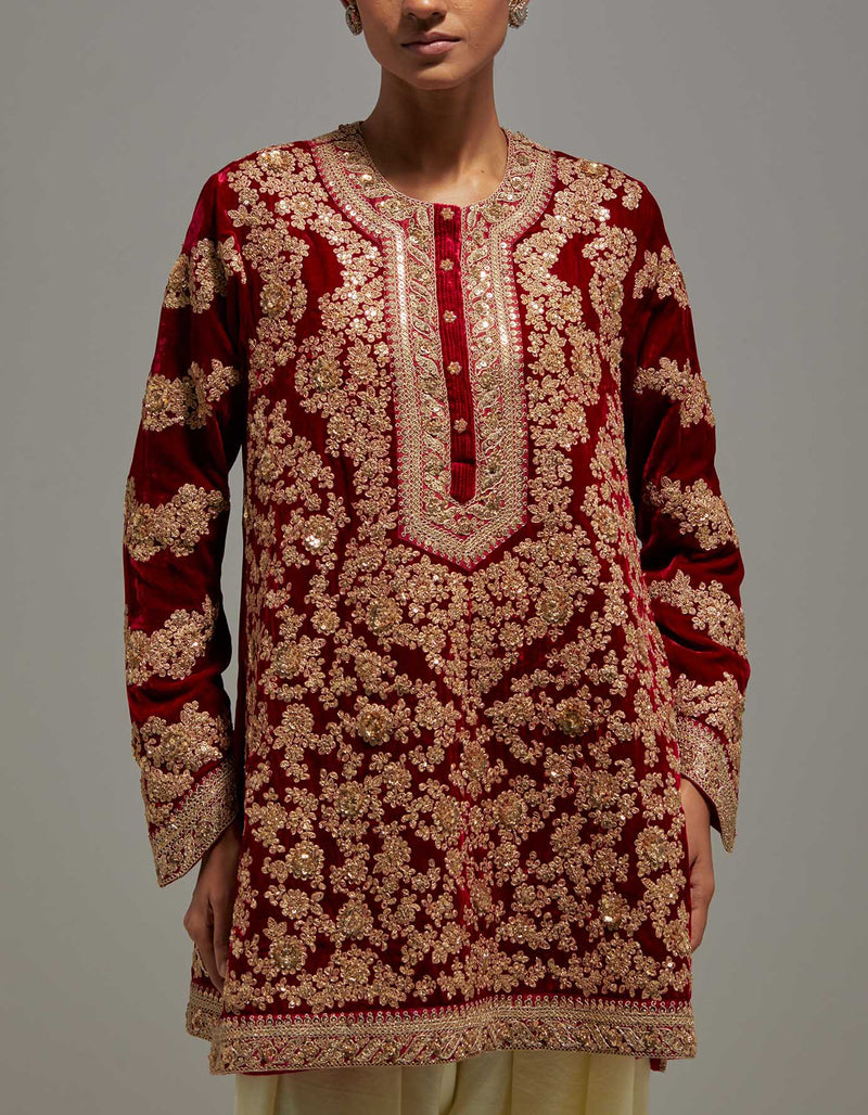 Maroon Faiza Kurta Set