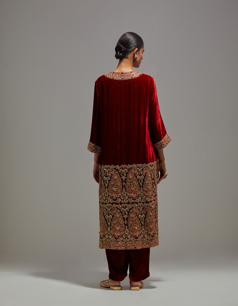 Maroon Samia Kurta Set