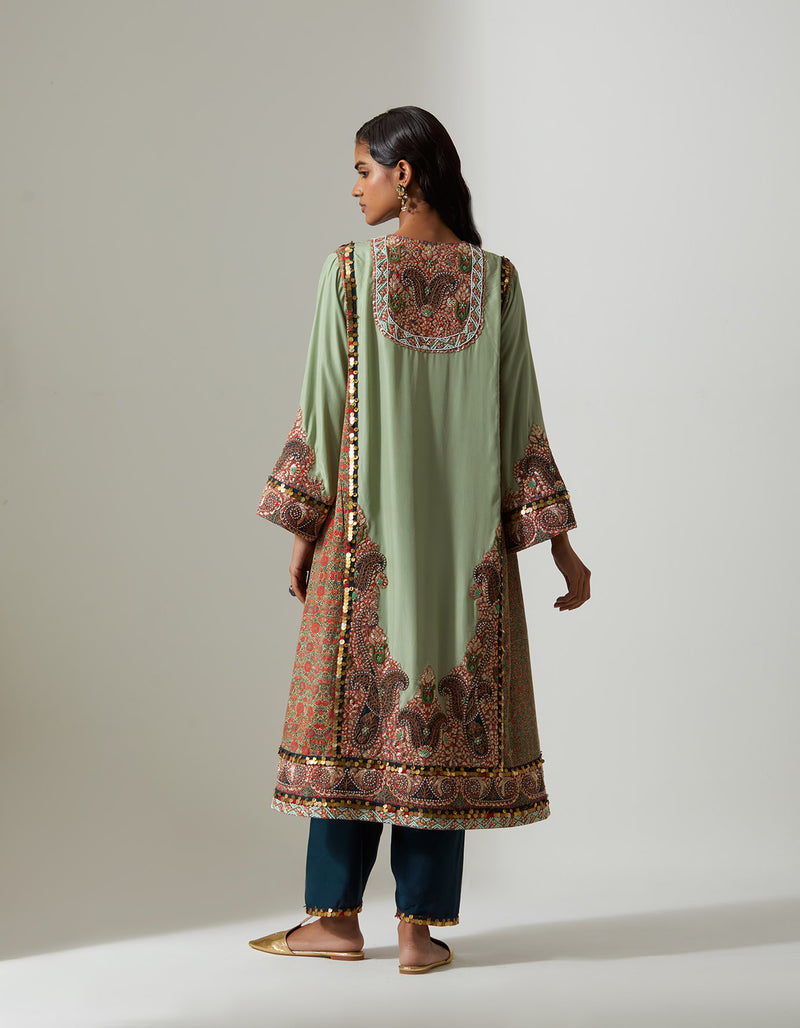 Ambi Choga Set in Pista Green