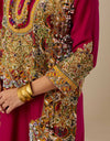 Magenta Mogra Kurta Set