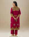 Magenta Mogra Kurta Set