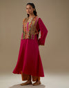 Magenta Ananya Kurta Set with Boho Bib