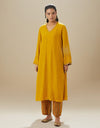 Mustard Ananya Kurta Set with Boho Bib