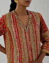 Red Mumtaz Kurta Set