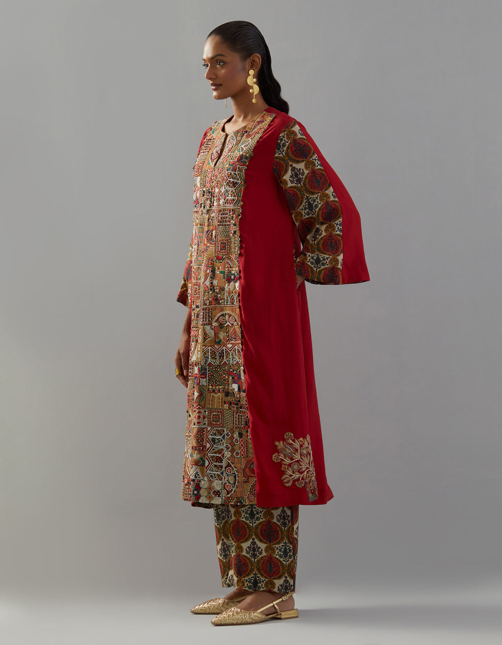 Maroon Mirage Kurta with Pants