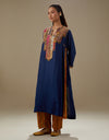 Navy Boho Yoke Kurta Set