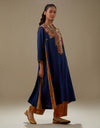 Navy Boho Yoke Kurta Set