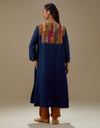 Navy Boho Yoke Kurta Set