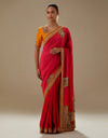 Red Up Down Saree