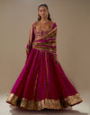 Magenta Tushina Short Jacket Anarkali Set