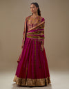 Magenta Tushina Short Jacket Anarkali Set