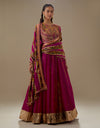Magenta Tushina Short Jacket Anarkali Set