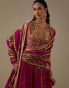 Magenta Tushina Short Jacket Anarkali Set