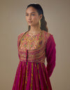 Magenta Tushina Short Jacket Anarkali Set