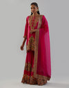 Magenta Gulrukh Scallop Tikri Sharara Set