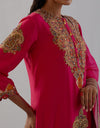 Magenta Gulrukh Scallop Tikri Sharara Set