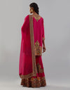Magenta Gulrukh Scallop Tikri Sharara Set