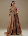 Red Faiza Stripe Gota Lehenga Set