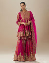 Magenta Aliya Sharara Set with Dupatta
