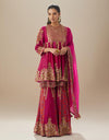 Magenta Aliya Sharara Set with Dupatta