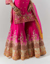 Magenta Organza Shaded Sharara Set