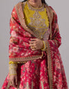 Red Printed Lehenga Set with Heavy Embroidery