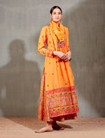 Orange Kurta with a Fershi and Scarf