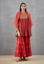Anar Embroidery Mughal Frock Dress with Farshi and Stole