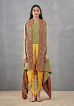 Gujrati Highlow Jacket with Top and Pants