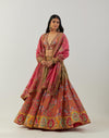 Multi Color Diamond Lehenga With Blouse And Dupatta