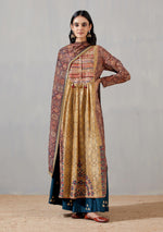 Chand Gather Kurta With Blue Farshi And Printed Dupatta