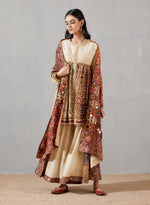 Mastani Frock Dress With Magenta Farshi And Mirror Work Stole
