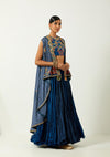 Blue Chanderi Skirt Set