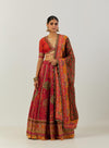 Coral Heavy Abbas Lehenga With Blouse And Dupatta