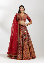 Maroon Chanderi Lehenga Set