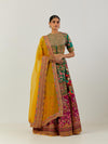 Green And Magenta Sonu Lehenga With Blouse And Dupatta