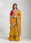 Yellow and Magenta Sharara Saree Set