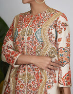 Ivory Multi Color Embroidered Jacket Set