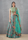 Sequence Blouse with Printed Skirt and Dupatta